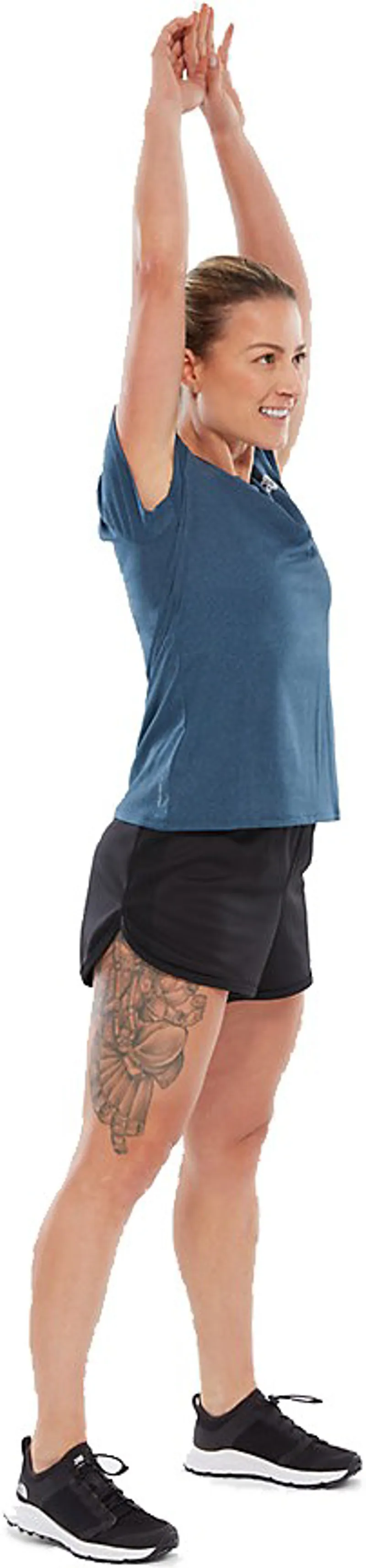 The North Face Womens Reaxion Amp Crew - Blue Wing Teal Heather-4